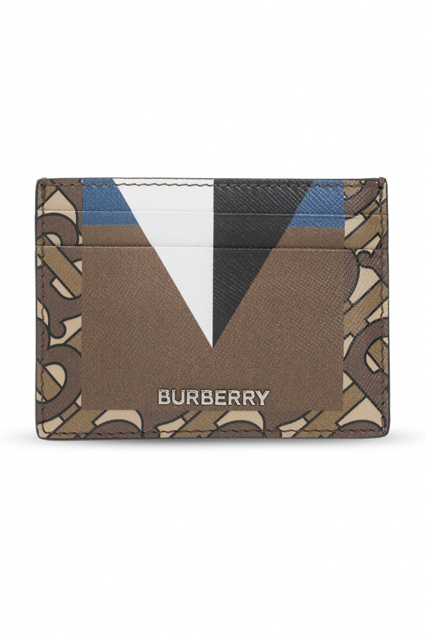 Burberry london check and leather card case sale